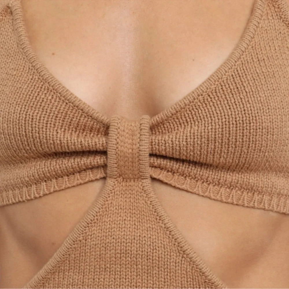 NEW Petal & Pup Knit Hailey Dress w/Open back in Tan Size XS/S - Picture 6 of 7